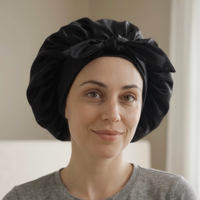 Mulberry Silk Hair Bonnet with Adjustable Tie