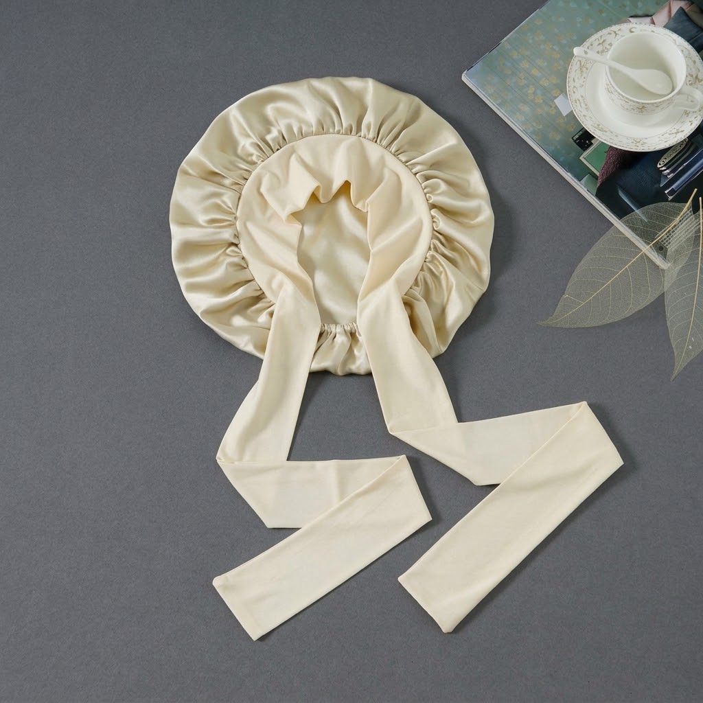 Mulberry Silk Hair Bonnet with Adjustable Tie