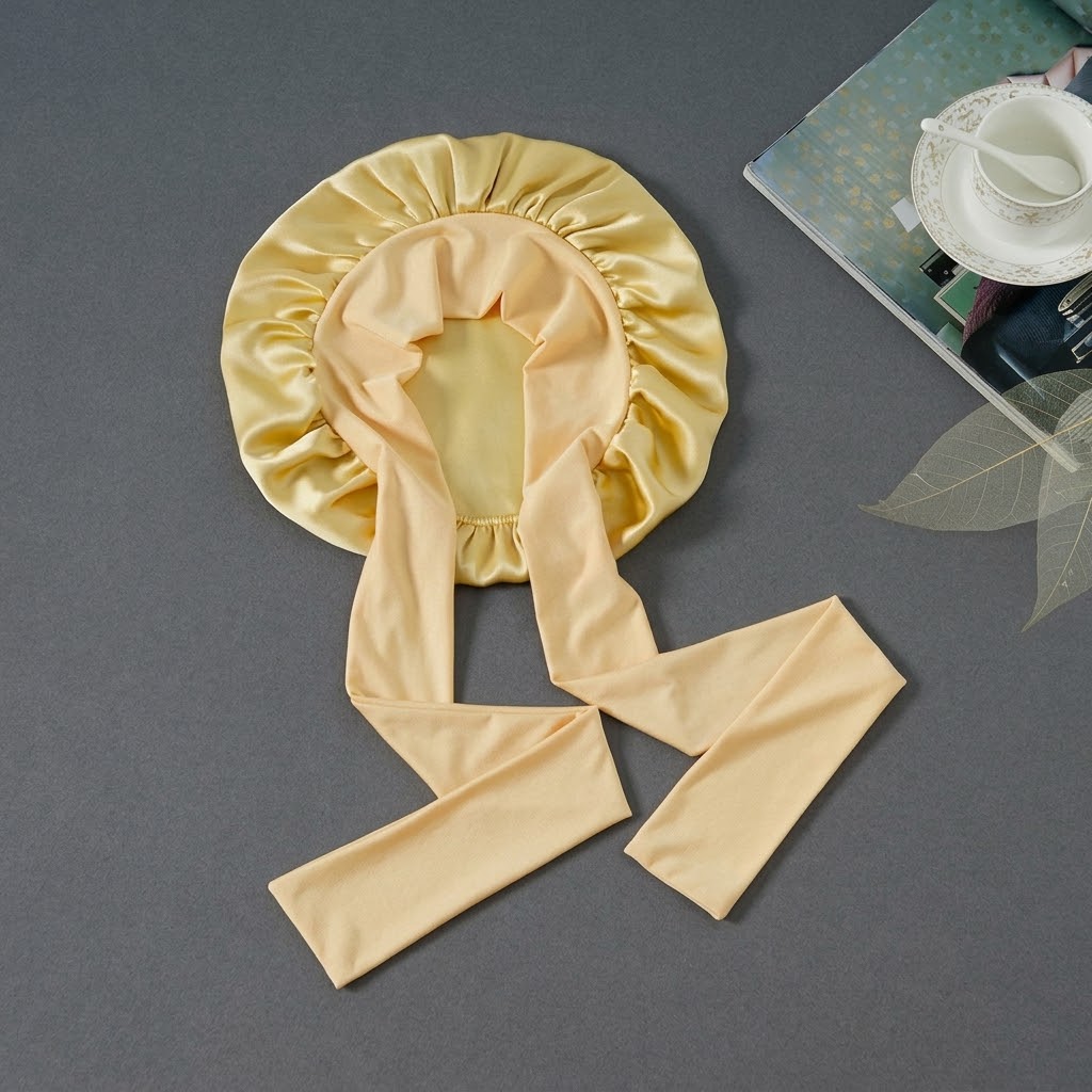 Mulberry Silk Hair Bonnet with Adjustable Tie
