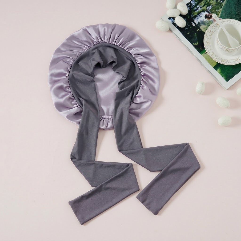 Mulberry Silk Hair Bonnet with Adjustable Tie
