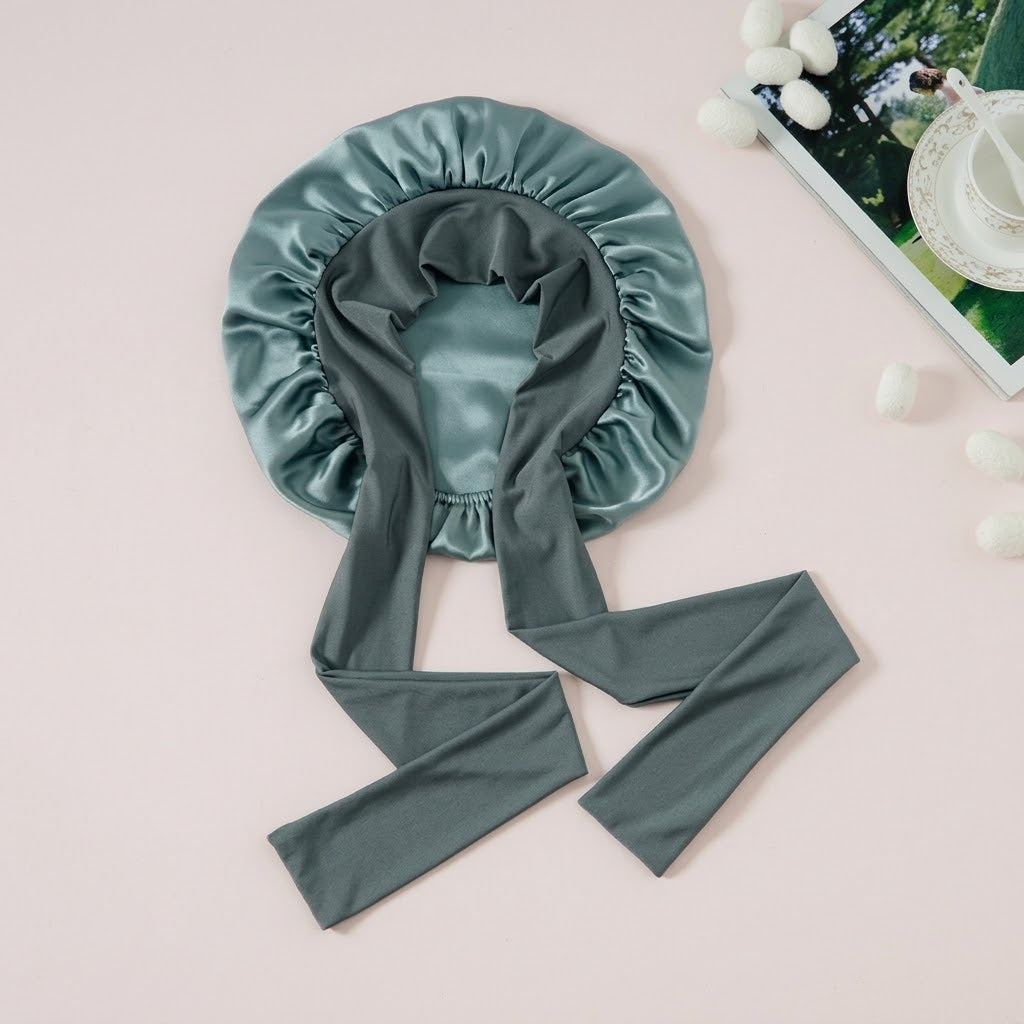 Mulberry Silk Hair Bonnet with Adjustable Tie