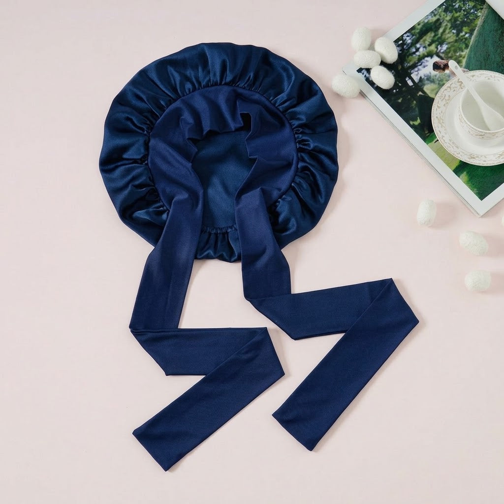 Mulberry Silk Hair Bonnet with Adjustable Tie